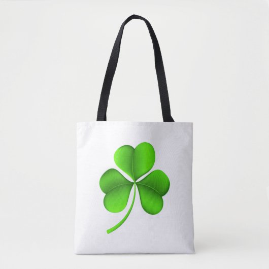 Groene Shamrock op Witte stint Tote Bag (Voorkant)