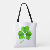Groene Shamrock op Witte stint Tote Bag (Achterkant)