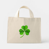Groene Shamrock op witte ttcnt Mini Tote Bag (Achterkant)