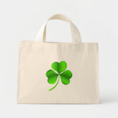 Groene Shamrock op witte ttcnt Mini Tote Bag (Voorkant)