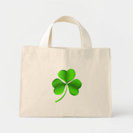 Groene Shamrock op witte ttcnt Mini Tote Bag