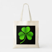 Groene Shamrock op zwart BTCNT Tote Bag (Achterkant)