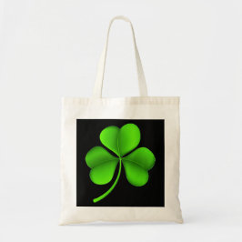 Groene Shamrock op zwart BTCNT Tote Bag