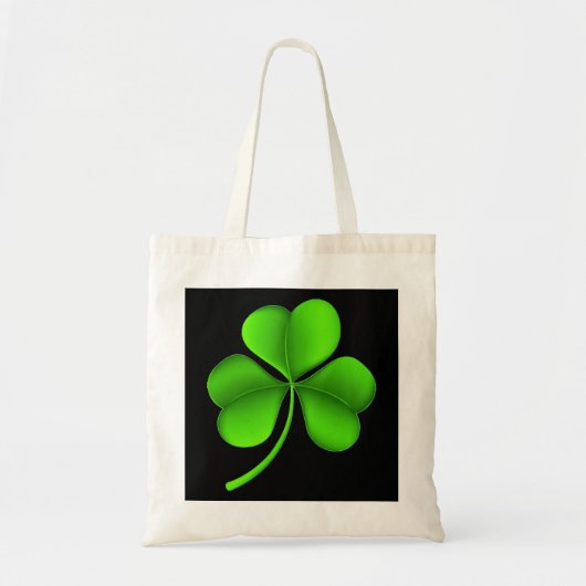 Groene Shamrock op zwart BTCNT Tote Bag (Voorkant)