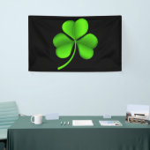 Groene Shamrock op zwart (h) BNCnt Spandoek (Beurs)