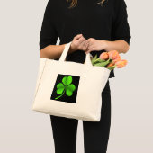 Groene Shamrock op zwart ttt Mini Tote Bag (Voorkant (product))