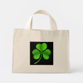 Groene Shamrock op zwart ttt Mini Tote Bag (Achterkant)