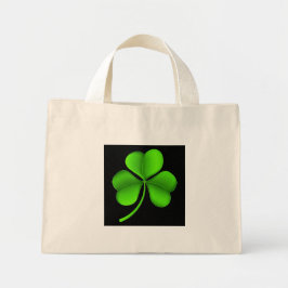 Groene Shamrock op zwart ttt Mini Tote Bag