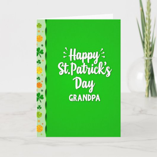 Groene Shamrock Opa Kaart (Voorkant)