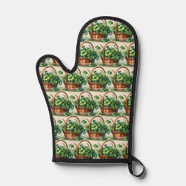 Groene Shamrock Oven Mitt en Pot Houders Ovenwant