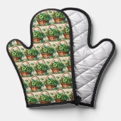 Groene Shamrock Oven Mitt en Pot Houders Ovenwant (Voorkant / Achterkant)