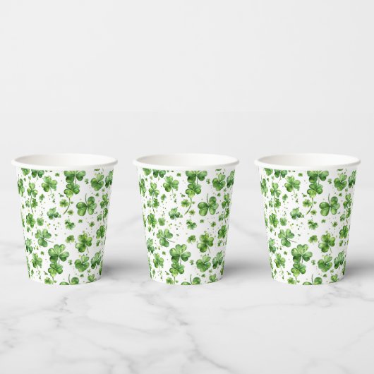 Groene Shamrock Paper Party Cups St. Patrick's Day Papieren Bekers (Multi)