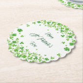 Groene Shamrock-patronen gelukkig St. Patrick's Kartonnen Onderzetters (Gekanteld)