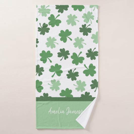 Groene Shamrock patronen St. Patrick's Day Bad Handdoek (Badhanddoek)