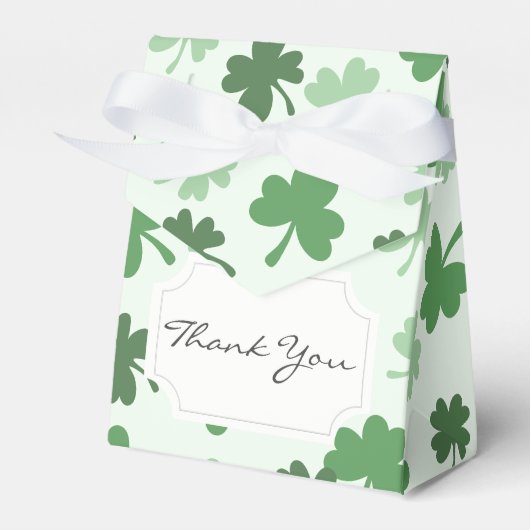 Groene Shamrock-patronen St. Patrick's Day Bedankdoosjes (Voorkant Zijde)