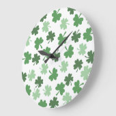 Groene Shamrock patronen St. Patrick's Day Grote Klok (Hoek)