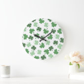 Groene Shamrock patronen St. Patrick's Day Grote Klok (Huis)