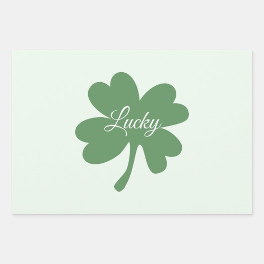 Groene Shamrock patronen St. Patrick's Day Inpakpapier Vel (Voorkant 3)