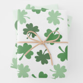 Groene Shamrock patronen St. Patrick's Day Inpakpapier Vel (In situ)