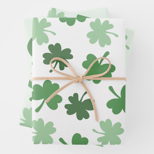 Groene Shamrock patronen St. Patrick's Day Inpakpapier Vel (In situ)