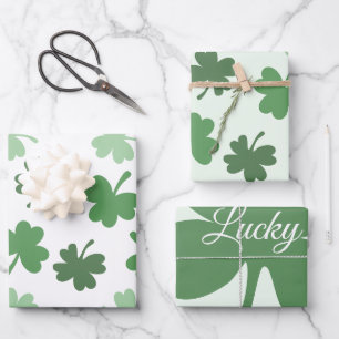 Groene Shamrock patronen St. Patrick's Day Inpakpapier Vel