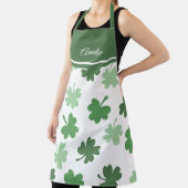 Groene Shamrock-patronen St. Patrick's Day Schort (Insitu)