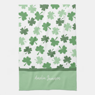 Groene Shamrock-patronen St. Patrick's Day Theedoek