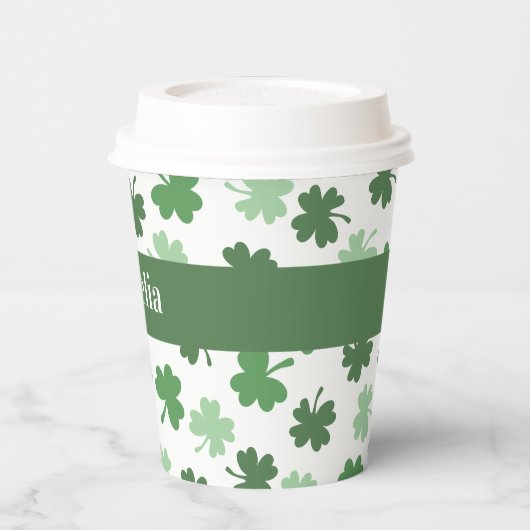 Groene Shamrock patronen St. Patrick's Papieren Bekers (Links)
