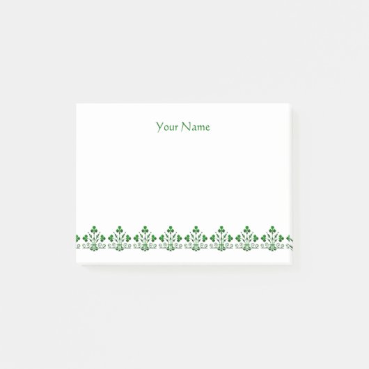  groene Shamrock Pattern Custom Stickies Post-it® Notes (Voorkant)