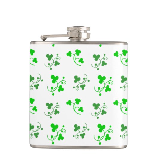 Groene Shamrock Pattern-fles Heupfles (Voorkant)