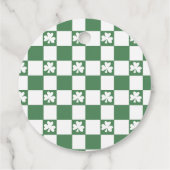 Groene shamrock pleinen St. Patrick's Day Bedankjes Labels (Achterkant)