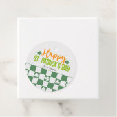 Groene shamrock pleinen St. Patrick's Day Bedankjes Labels (In situ)