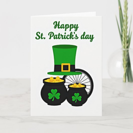 Groene Shamrock Potten Kaart (Voorkant)