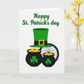 Groene Shamrock Potten Kaart (Gele Bloem)