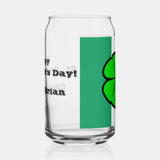 Groene Shamrock Saint Patrick's Day Bloemenvector Blikvorm Glas (Rechts)