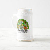 Groene Shamrock St Patrick Met Mijn Gnomies Bierpul (Voorkant links)