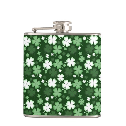 Groene Shamrock, St. Patrick's Dag Heupfles (Voorkant)