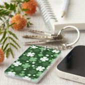 Groene Shamrock, St. Patrick's Dag Sleutelhanger (Voorkant Rechts)