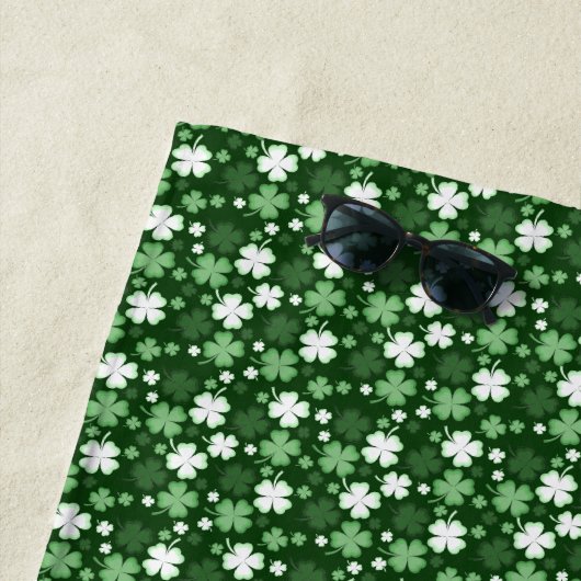 Groene Shamrock, St. Patrick's Dag Strandlaken (In situ)