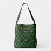 Groene Shamrock St Patrick's Day Black Crossbody Tas (Achterkant)