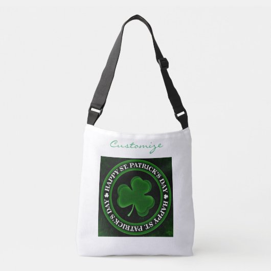 groene Shamrock St Patrick's Day Crossbody Tas (Voorkant)