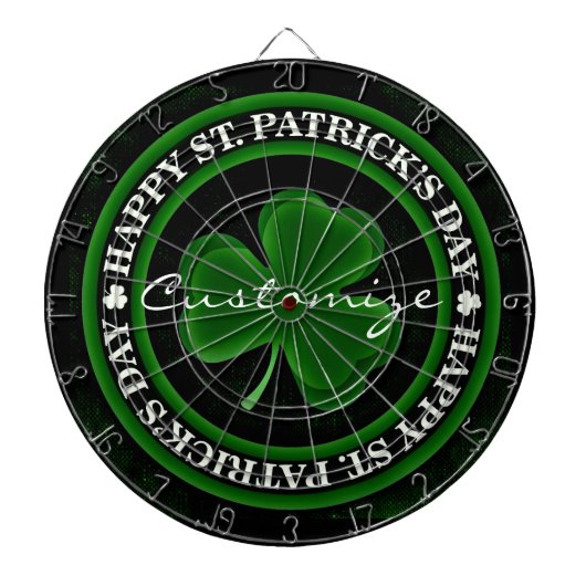 groene Shamrock St Patrick's Day Dartbord (Voorkant)