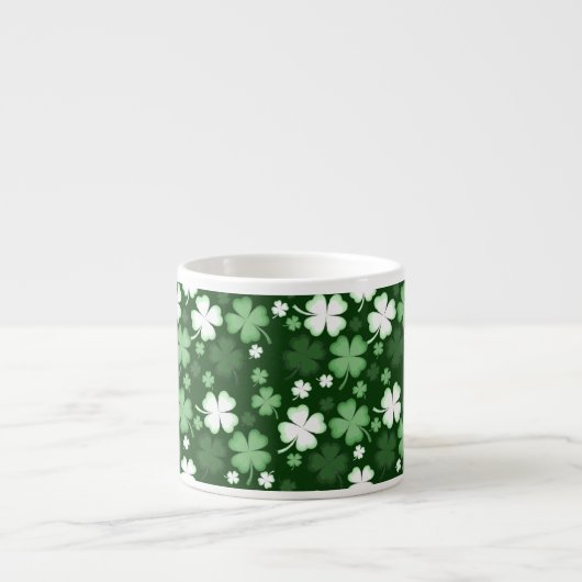 Groene Shamrock, St. Patrick's Day Espresso Kop (Voorkant)