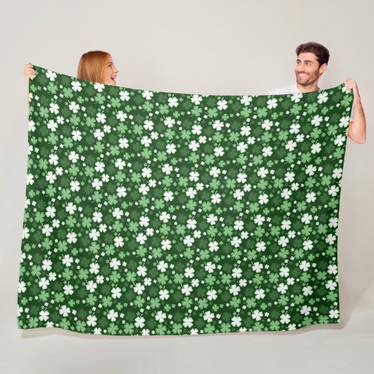 Groene Shamrock, St. Patrick's Day Fleece Deken (In situ)