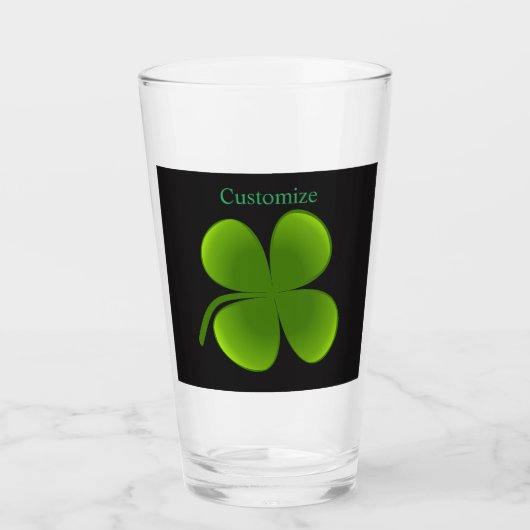 groene Shamrock St Patrick's Day Glas (Voorkant)