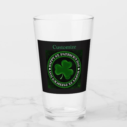groene Shamrock St Patrick's Day Glas (Voorkant)