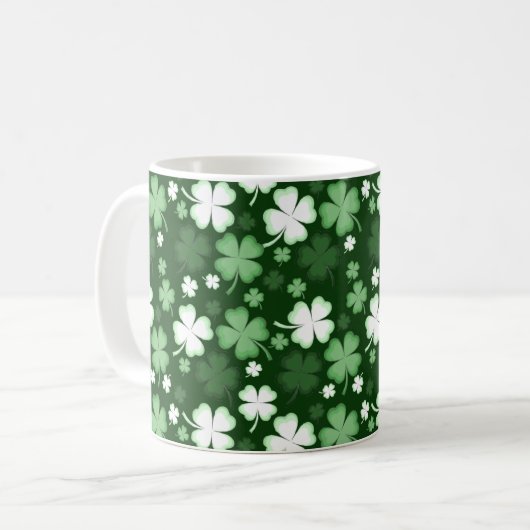 Groene Shamrock, St. Patrick's Day Koffiemok (Voorkant links)