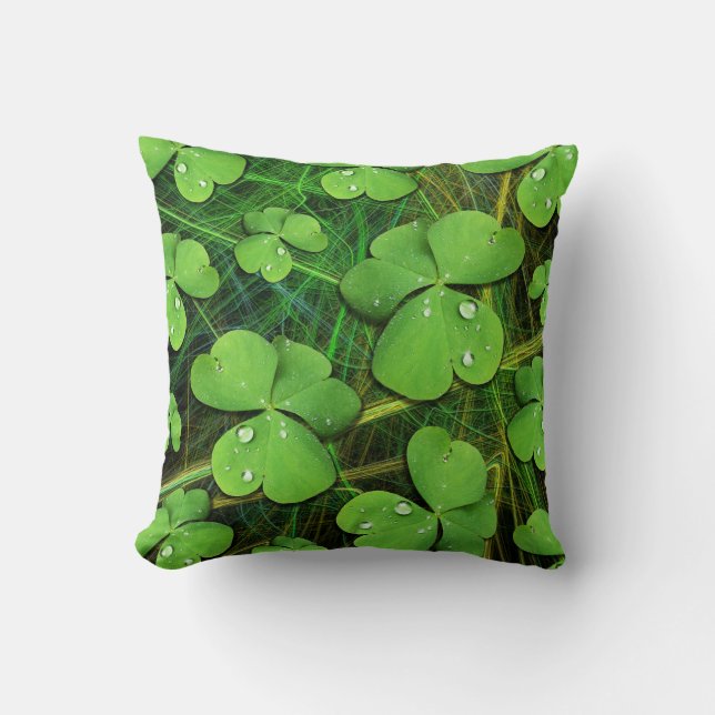 Groene Shamrock St Patrick's Day kussen (Voorkant)