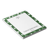 Groene Shamrock, St. Patrick's Day Monogram Notitieblok (Schuin)