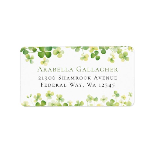 Groene Shamrock St. Patrick's Day retouradres Etiket (Voorkant)